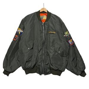 VTG 90's Sega Gameworks Employee Green Reversible MA-1 Military Bomber Jacket XL